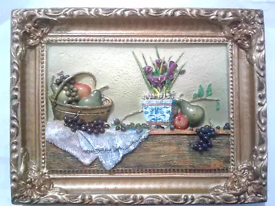 Montefiori Collection Still Life Relief - Italy Design - Antique Fruit Wine 3D • $59.99