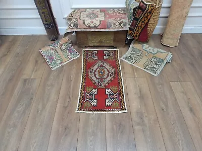 Wool Rug Turkish Rug Vintage Rug Handmade Rug Small Rug Entryway Rug Rug • £80.96