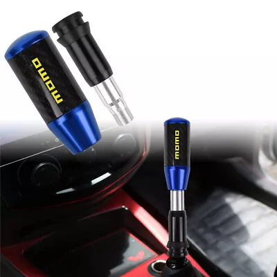 Universal MOMO Blue Carbon Fiber Automatic Gear Shift Knob Shifter Lever Head • $21