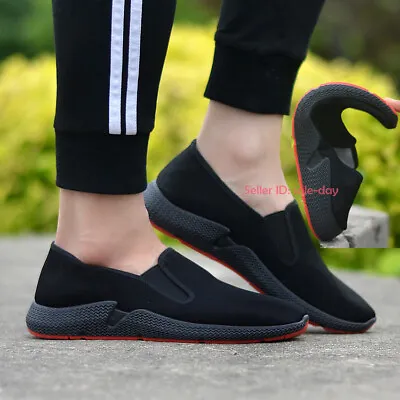 Mens Casual Slip On Cloth Shoes Soft Martial Art Kung Fu Tai Chi Shoes Driving • $28.17