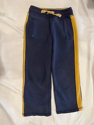 Mini Boden Blue Sweatpants W/ Yellow Stripes Size 7 • $14.99