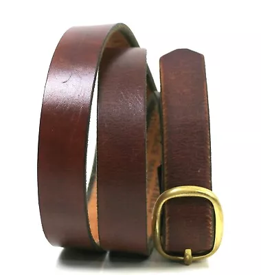 VTG METAMORPHOSIS Seattle BROWN GENUINE LEATHER 1 Wd CASUAL BELT Sz M/L (P21 • $17.60