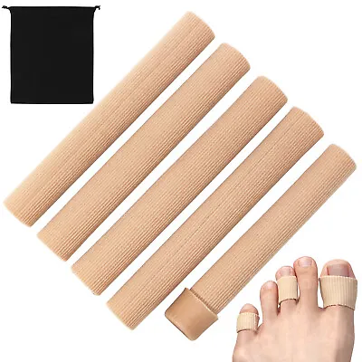 Open Toe Finger Tubes Sleeves Protector Cushions Fabric Silicone Gel Lining • $11.99