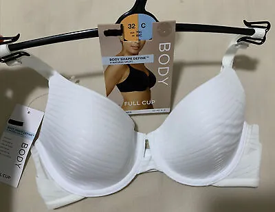 M&S BODY SHAPE DEFINE UNDERWIRED  NATURAL UPLIFT FULL CUP Bra In WHITE Size 32C • £10.99