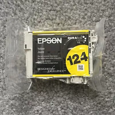 EPSON T124 YELLOW INK CARTRIDGE GENUINE OEM DuraBrite Ultra NEW FACTORY SEALED! • $8.95