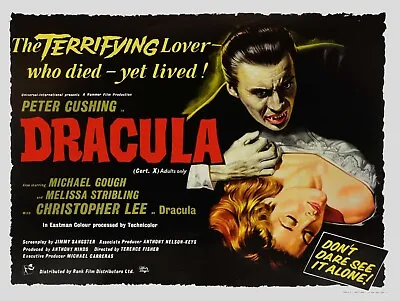 Horror Of Dracula 1958 UK Quad Poster Print 30x40  Christopher Lee Hammer FREEPP • £24.99