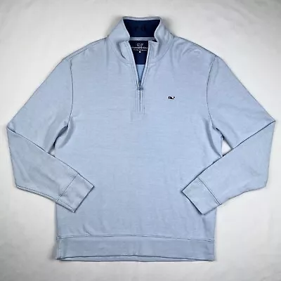 Vineyard Vines Medium Blue Collared Quarter Zip Pullover Sweater Shirt • $16.50