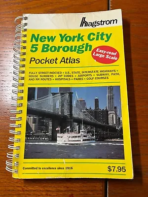 Hagstrom New York City 5 Borough Pocket Atlas- Large Scale Easy Read- Very Good • $8.99