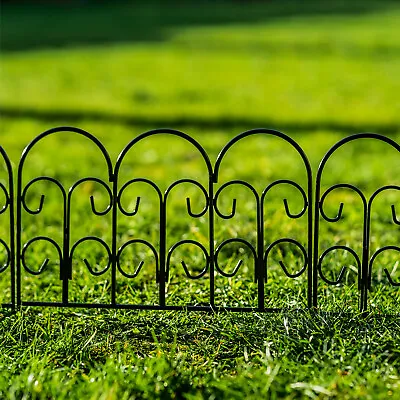 Woodside Decorative Garden Border Lawn Edging Steel Fence 5 Pack • £24.99