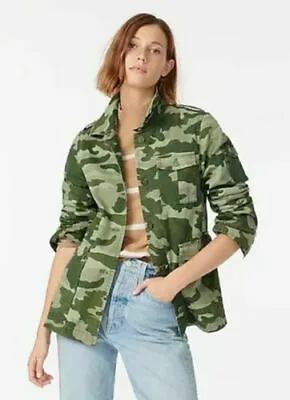 J Crew Womens Utility Jacket Military Field XS Button Up Canvas NEW $168 • $34.94