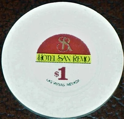 Old $1 HOTEL SAN REMO Casino Poker Chip Vintage Antique H/C Mold Las Vegas NV  • $4.99