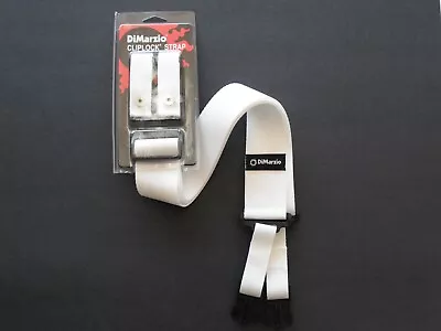$26 • Buy Dimarzio Short Nylon Cliplock Strap 2 Inch Wide White Short Dd2200s