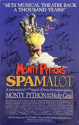 $189.99 • Buy Marin Mazzie + Cast Signed SPAMALOT  Broadway Poster Windowcard