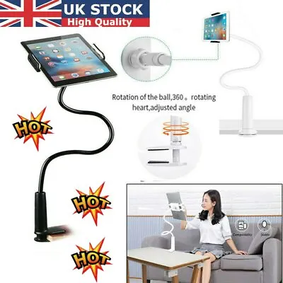 Flexible 360 Gooseneck Lazy Bed Clamp Stand Holder Mount For IPad Tablet Arm &H • £12.80