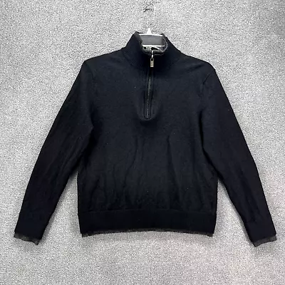 Michael Kors Sweater XL Black Merino Wool Blend Zip Front Long Sleeve Youth • $15.99