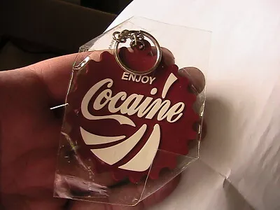 Enjoy Cocaine Rubber Key Ring Keyring Fob Funny Coca Cola Coke Joke Drugs  • £1.95