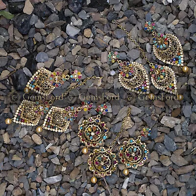 £12.99 • Buy New Indian Pakistani Bollywood Bridal Earrings Tikka Tikah Set Wedding Jewellery