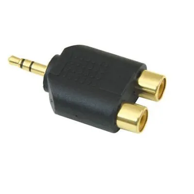 £1.79 • Buy 3.5mm Jack To 2 RCA Adaptor Twin Phono Y Splitter Stereo Male 2 X Female GOLD