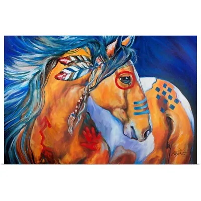 Bold And Brave Indian War Horse Poster Art Print Horse Home Decor • $29.99
