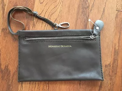 New Monserat De Lucca Brown Leather Makeup Pouch • $24.99