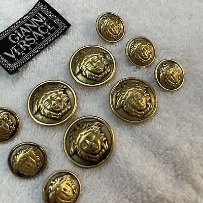 Vintage Set Versace Medusa Antique Gold Button For Blazer • $72.99