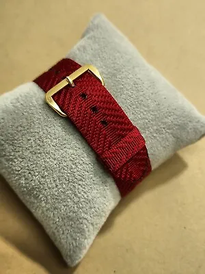 1960's-1970's NOS 18mm Red Nylon 1 Piece Military Style Watch Band  • $18.95