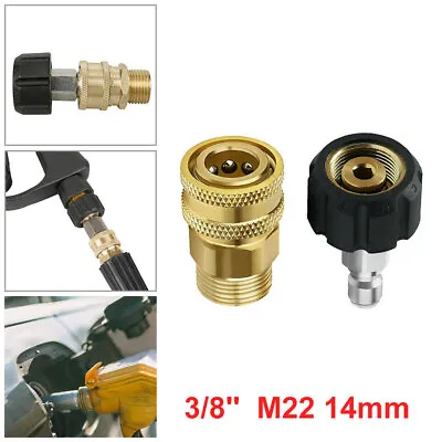 M22-14 To 3/8  Quick Release Connector Hose Adapter Pressure Washer Coupling • £7.59