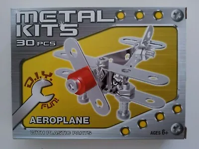 Aeroplane Metal Construction Model Kit Diy Fun Build & Play Kids 6+ Free Del • £3.99