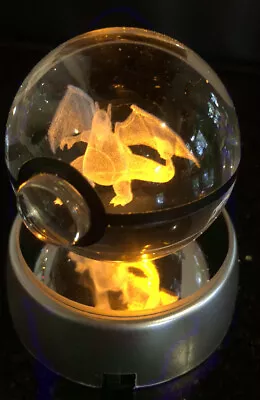 Pokemon 3D Crystal Ball Colour Changing Light Up Charizard • $29