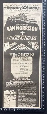 Edinburgh Rock Festival - Talking Heads - 1978 Vintage Poster Size Advert  • £6.99