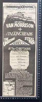 Edinburgh Rock Festival - Talking Heads - 1978 Vintage Poster Size Advert  • £6.99