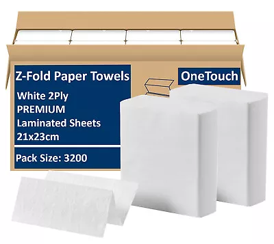 Luxury White 2ply Z Fold Paper Hand Towels MultiFold - Case Of 3200 Napkins • £24.99