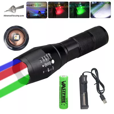 4 IN 1 Multi Color LED Zoomable Flashlight Night Torch Coyote Hog Hunting Light • $13.99