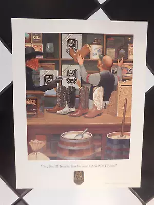 Vintage Dan Post Boots General Store Being Robbed Advertising Poster • $14.99