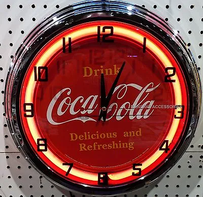 17  Drink Coca-Cola Delicious And Refreshing Coke Sign Neon Clock  • $205.49