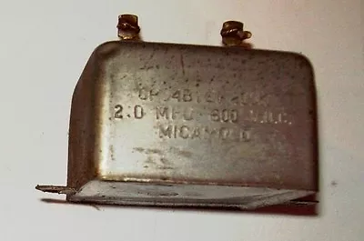 Recovered Micamold 2Mfd 600VDC Capacitor • $3.22