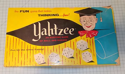 Vintage Yahtzee Game 1956 1961 1967 Lowe Complete W Original Box (no Pencils) • $5.95