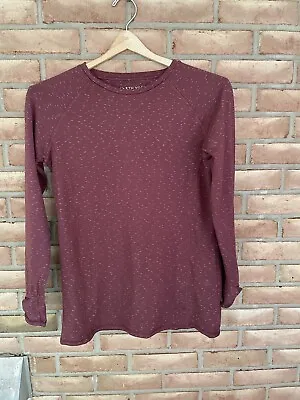 EARTH YOGA Wine Long Sleeve Organic Long Sleeve Top Size Large • $18