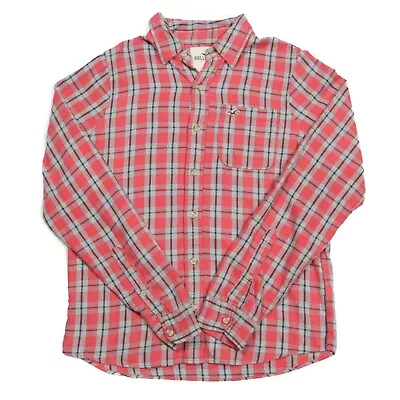 HOLISTER Flannel Button Down Shirt | Large | Check Plaid Pattern Work Vintage • £13.99