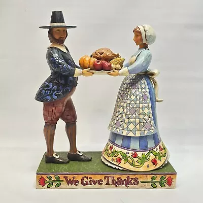 JIM SHORE Heartwood Creek 2007  We Give Thanks  Pilgrim Couple Thanksgiving • $32.54