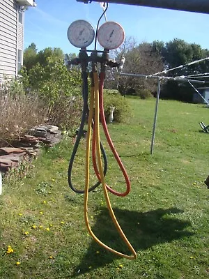 Vtg J/B HVAC AC Manifold Hoses & Gauge Set W/ Brass Fittings • $18