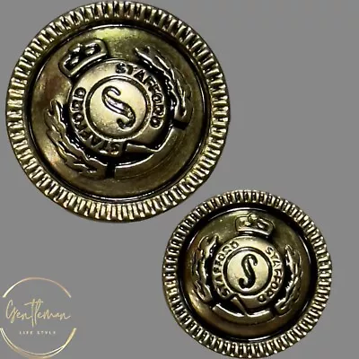 STAFFORD Mens Blazer Replacement Set Gold Tone Buttons 2 Piece Metal 2 Buttons • $6