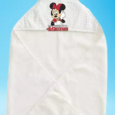 Handmade Personalized Minnie Mouse SF 49ers Inspired Baby Hooded Bath Towel • $13.99