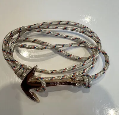 Miansai Anchor Bracelet Rose Gold Plated Ivory Cord Rope Women’s Men’s • $59.99