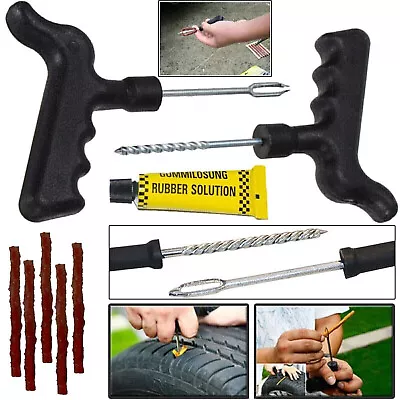 Repair Kit Tire Motorcycle Car Van Tubeless Tyre Puncture Tool Plug Emergency-uk • $4.92