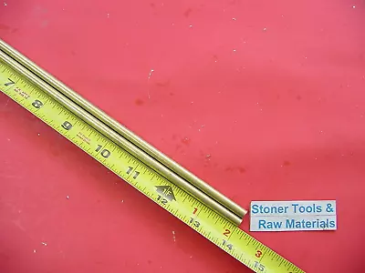 2 Pieces Of 1/4  C360 BRASS SOLID Round ROD 14  Long .250  Lathe Bar Stock • $11.97