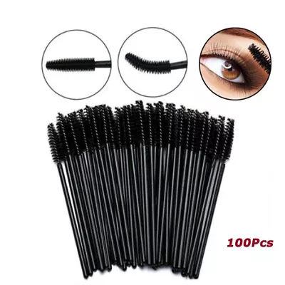 100pc Disposable Eyelash Brush Mascara Wands Applicator Eyebrow Brush MakeupTool • $6.58