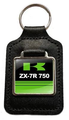 Keyfob For Kawasaki ZX-7R 750 Key Leather Keyring ZX7R Green/Black Fob NOS Parts • £6.49