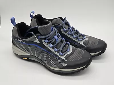 Hiking Womens Shoes Merrell Siren Edge Trail Size 10 Gray Blue Vibram Soles • $17.99