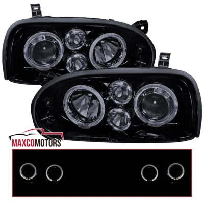 $146.49 • Buy Smoke Projector Headlights Fits 1993-1998 Volkswagen Golf MK3 Lamps Left+Right